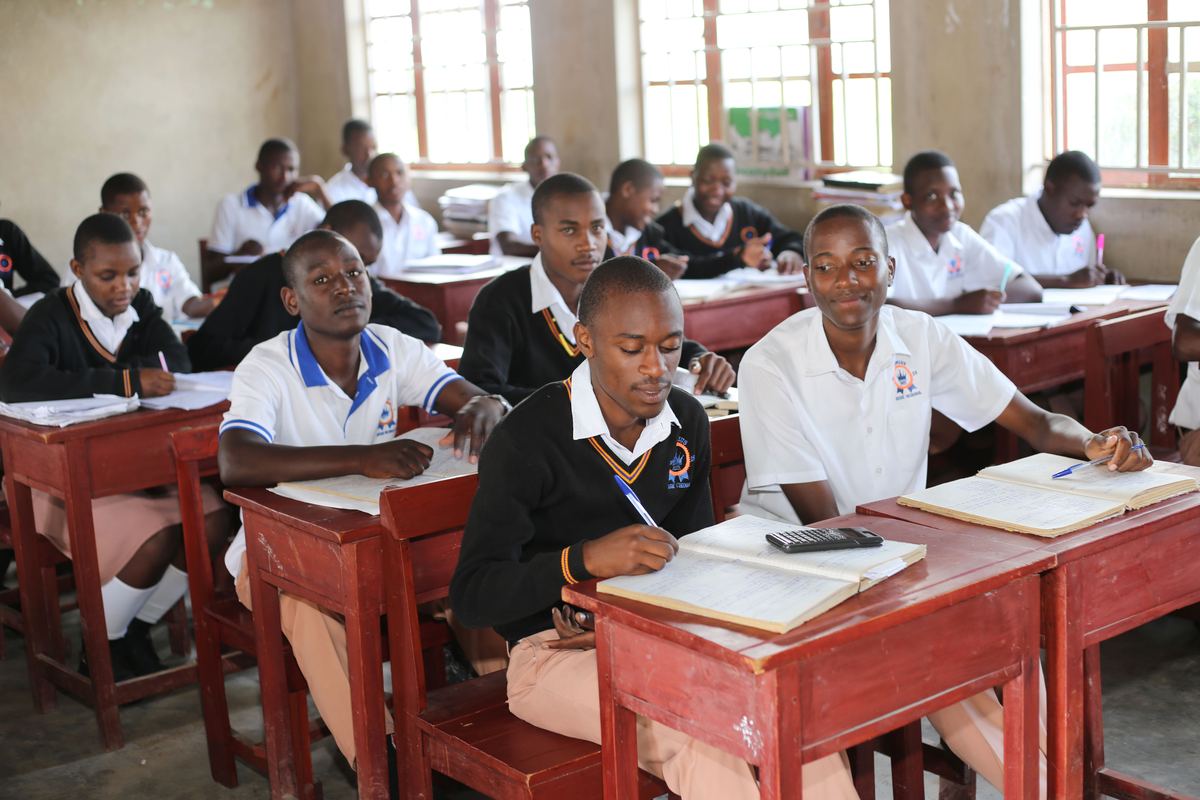 Students learning in a spacious classroom